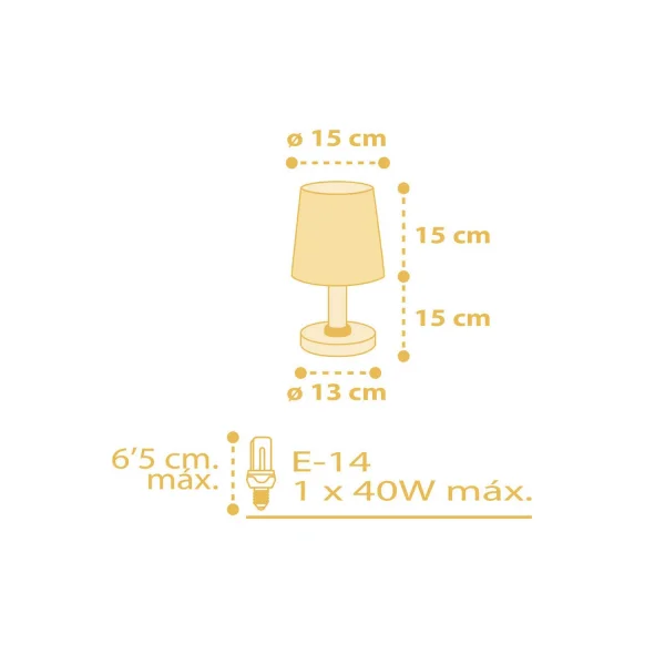LÁMPARA DE MESA STAR LIGHT AMARILLA LÁMPARA DE MESA STAR LIGHT AMARILLA