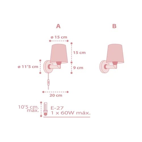 APLIQUE DE PARED STAR LIGHT ROSA APLIQUE DE PARED STAR LIGHT ROSA