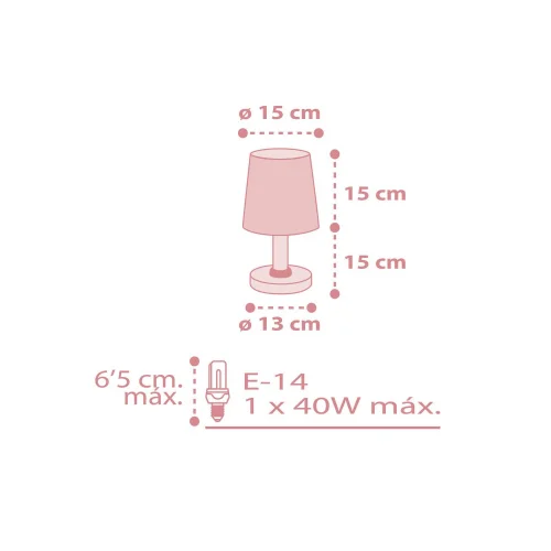 LÁMPARA DE MESA STAR LIGHT ROSA