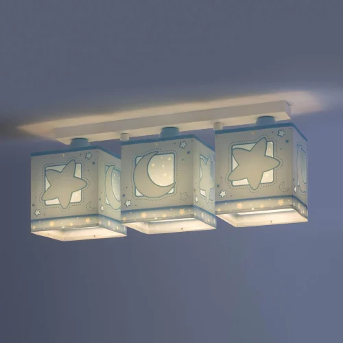 PLAFÓN 3 LUCES LUNA AZUL
