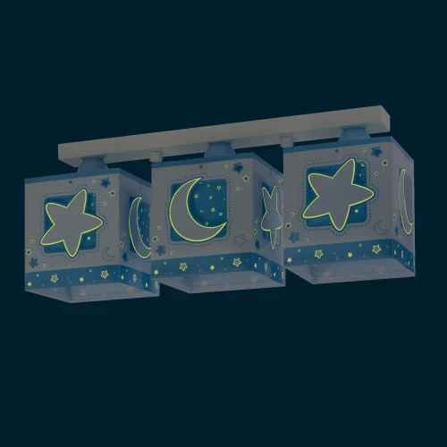 PLAFÓN 3 LUCES LUNA AZUL