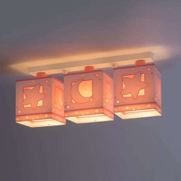 PLAFÓN 3 LUCES LUNA ROSA PLAFÓN 3 LUCES LUNA ROSA
