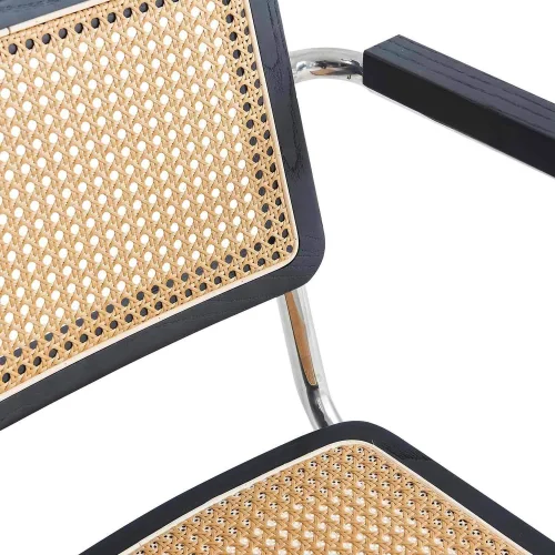 SILLA WEBSTER CON REPOSABRAZOS NEGRA RATTAN PL