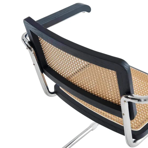 SILLÓN WEBSTER RECTO NEGRO RATÁN NATURAL