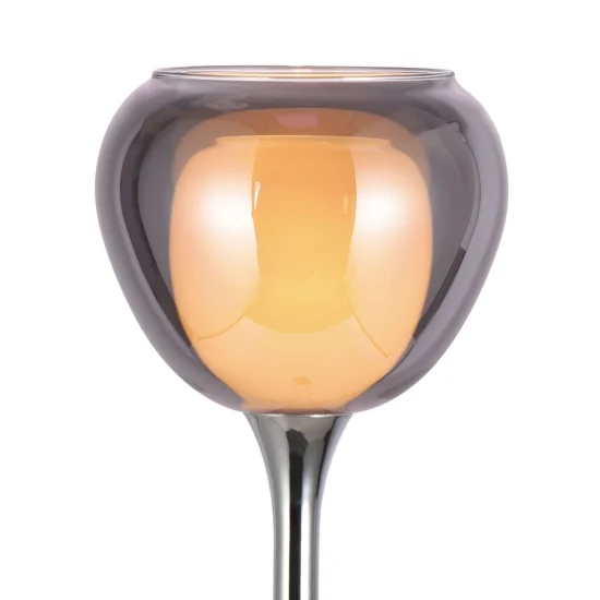 LÁMPARA DE MESA 1 LUZ CRISTAL EXTERIOR FUMÉ INTERIOR BLANCO NOLINA 2