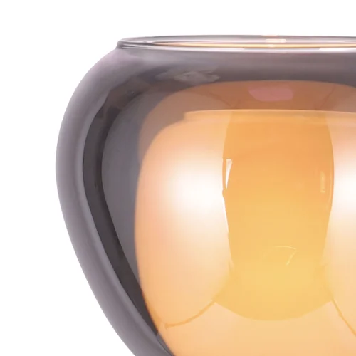 LÁMPARA DE MESA 1 LUZ CRISTAL EXTERIOR FUMÉ INTERIOR BLANCO NOLINA