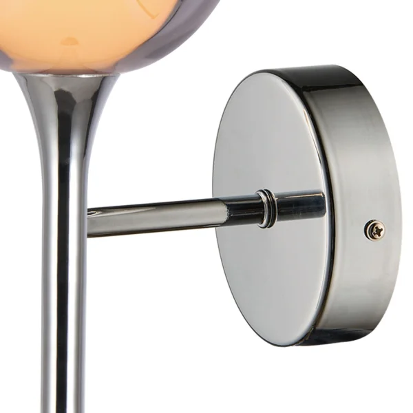 APLIQUE DE PARED 1 LUZ CRISTAL EXTERIOR FUMÉ INTERIOR BLANCO NOLINA