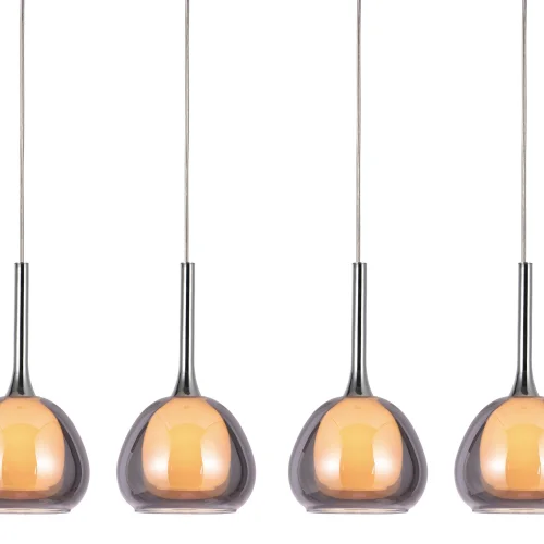 LÁMPARA DE TECHO 4 LUCES CRISTAL EXTERIOR FUMÉ INTERIOR BLANCO NOLINA