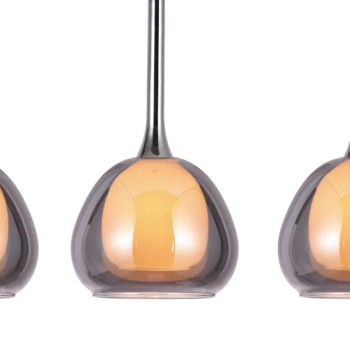 LÁMPARA DE TECHO 4 LUCES CRISTAL EXTERIOR FUMÉ INTERIOR BLANCO NOLINA