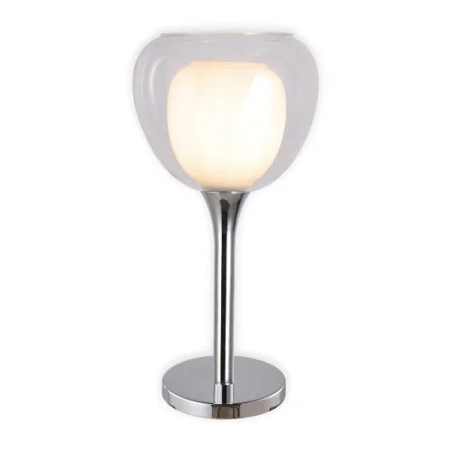 LÁMPARA DE MESA 1 LUZ CRISTAL EXTERIOR TRANSPARENTE INTERIOR BLANCO Ø16,5 NOLINA