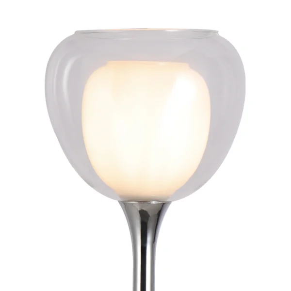 LÁMPARA DE MESA 1 LUZ CRISTAL EXTERIOR TRANSPARENTE INTERIOR BLANCO Ø16,5 NOLINA