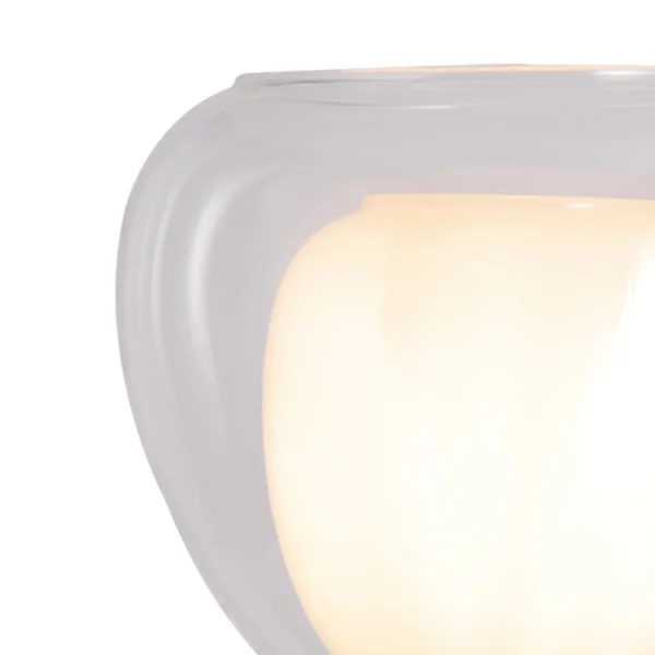 LÁMPARA DE MESA 1 LUZ CRISTAL EXTERIOR TRANSPARENTE INTERIOR BLANCO Ø16,5 NOLINA