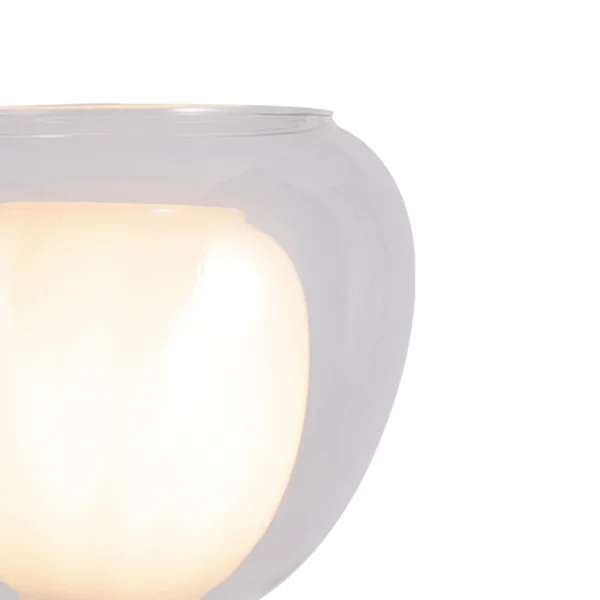 APLIQUE DE PARED 1 LUZ CRISTAL EXTERIOR TRANSPARENTE INTERIOR BLANCO NOLINA