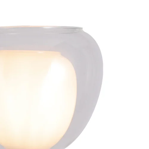 APLIQUE DE PARED 1 LUZ CRISTAL EXTERIOR TRANSPARENTE INTERIOR BLANCO NOLINA