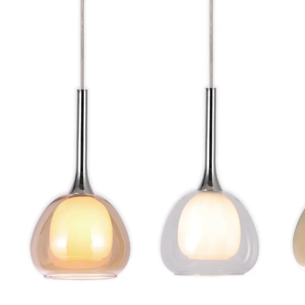 LÁMPARA DE TECHO 4 LUCES TULIPAS COMBINADAS NOLINA