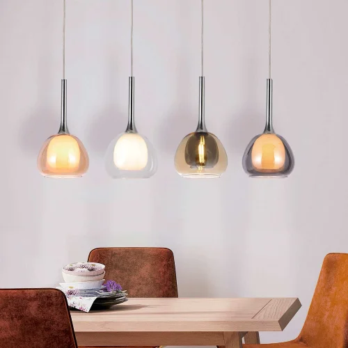 LÁMPARA DE TECHO 4 LUCES TULIPAS COMBINADAS NOLINA