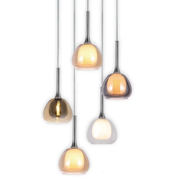 LÁMPARA DE TECHO 5 LUCES TULIPAS COMBINADAS Ø45 NOLINA