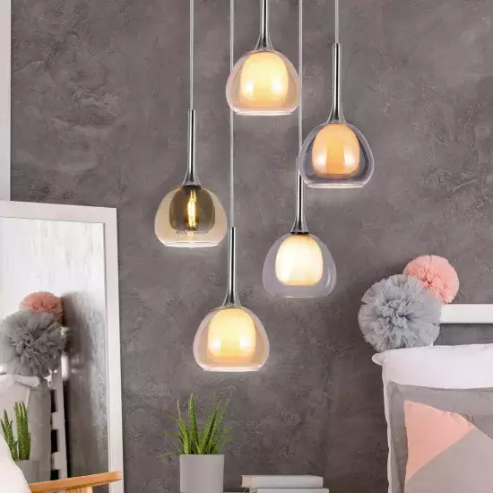 LÁMPARA DE TECHO 5 LUCES TULIPAS COMBINADAS Ø45 NOLINA