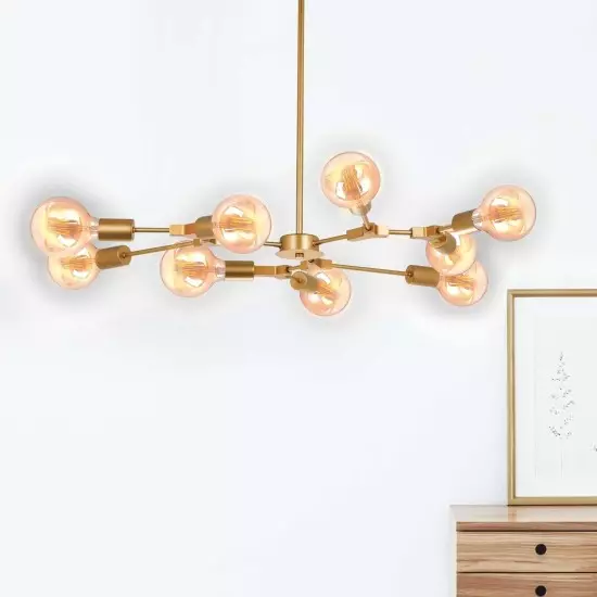 LÁMPARA DE TECHO AUREL 9 LUCES ORO