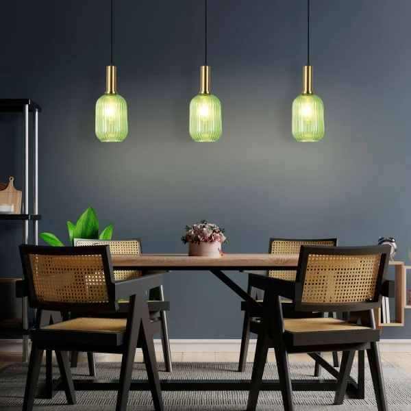 LÁMPARA DE TECHO 1 LUZ TULIPA VERDE E27 SHELBY