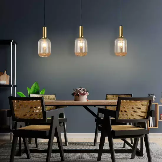 LÁMPARA DE TECHO 1 LUZ TULIPA ÁMBAR E27 SHELBY 2