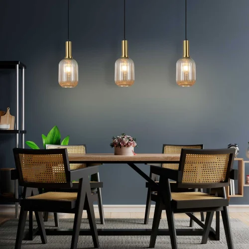 LÁMPARA DE TECHO 1 LUZ TULIPA ÁMBAR E27 SHELBY