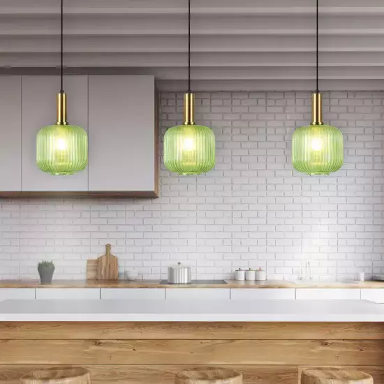 LÁMPARA DE TECHO 1 LUZ TULIPA VERDE Ø20 E27 SHELBY 2