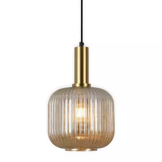 LÁMPARA DE TECHO 1 LUZ TULIPA ÁMBAR Ø20 E27 SHELBY