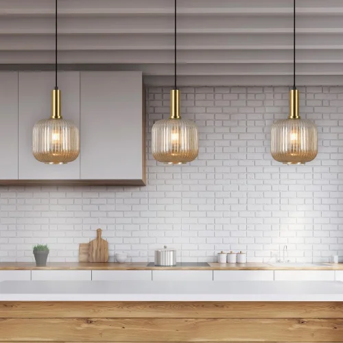 LÁMPARA DE TECHO 1 LUZ TULIPA ÁMBAR Ø20 E27 SHELBY