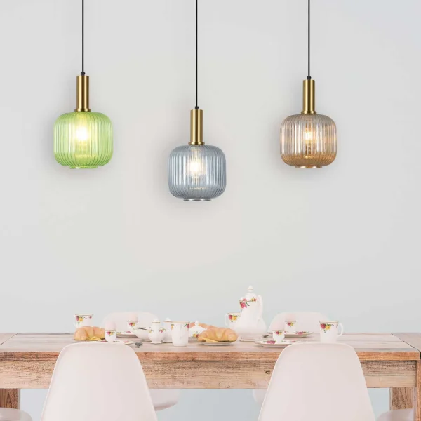 LÁMPARA DE TECHO 1 LUZ TULIPA ÁMBAR Ø20 E27 SHELBY