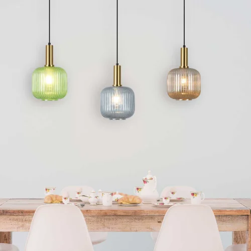 LÁMPARA DE TECHO 1 LUZ TULIPA ÁMBAR Ø20 E27 SHELBY