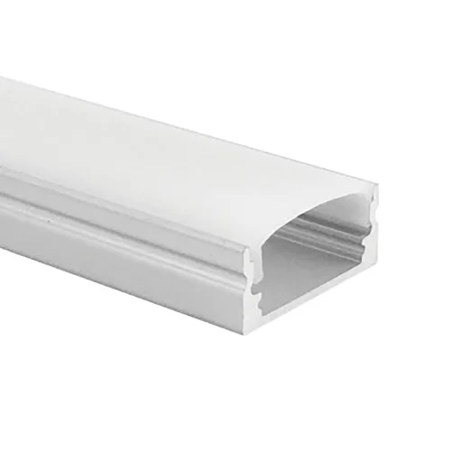 PERFIL ALUMINIO PARA TIRA LED SUPERFICIE C/TAPA MATE 17x7mm PERFIL ALUMINIO PARA TIRA LED SUPERFICIE C/TAPA MATE 17x7mm