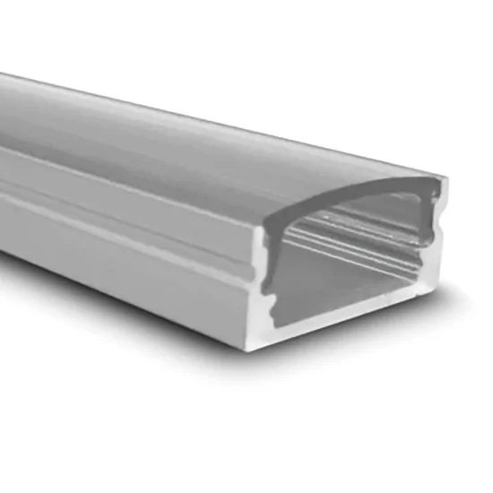 PERFIL ALUMINIO PARA TIRA LED SUPERFICIE C/TAPA TRANSPARENTE 17x7mm 2