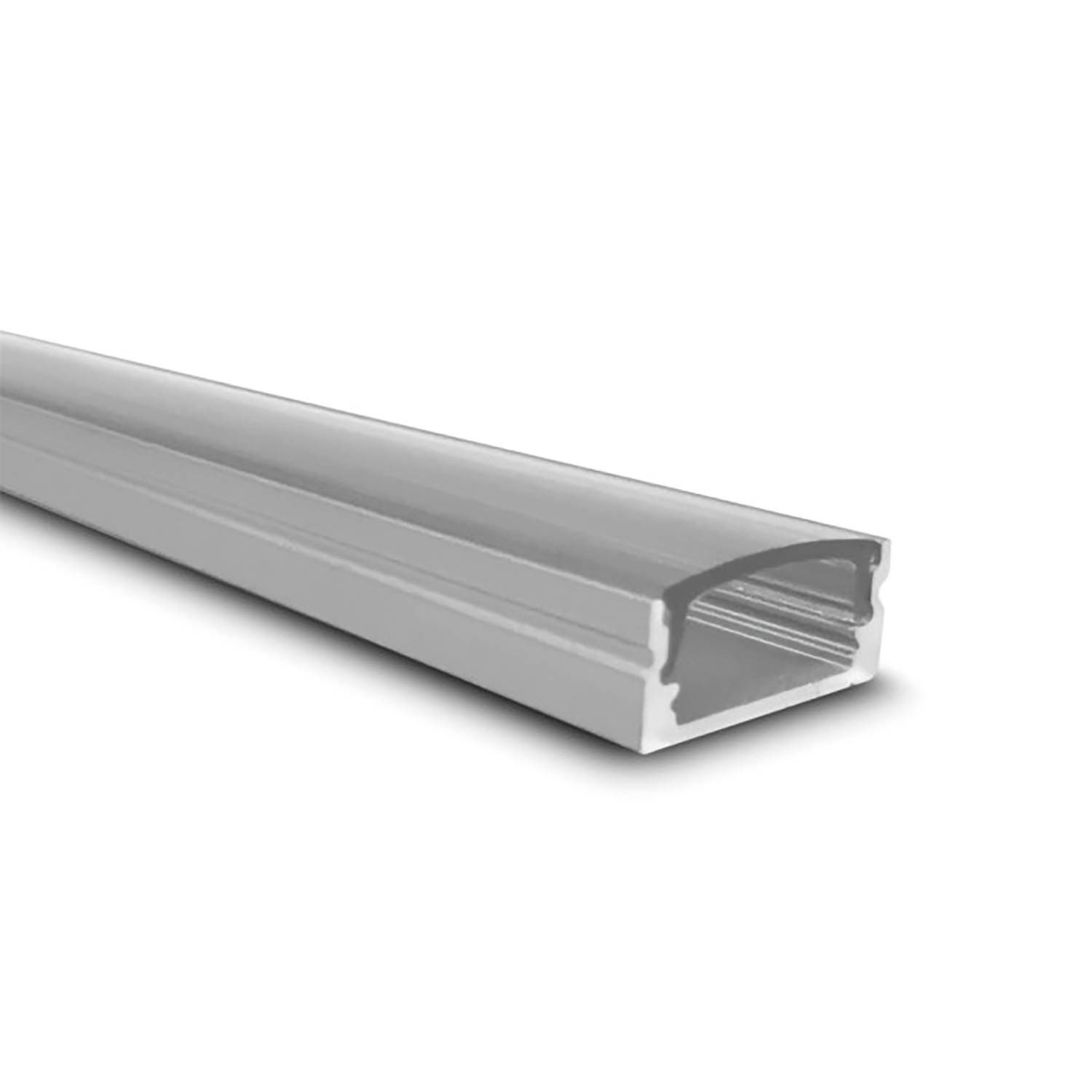 Perfil Aluminio Para Tira Led Superficie C/Tapa Transparente 17x7mm