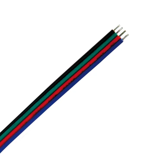 CABLES DE CONEXIÓN RGB NEGRO, ROJO, VERDE Y AZUL PARA TIRA LED
