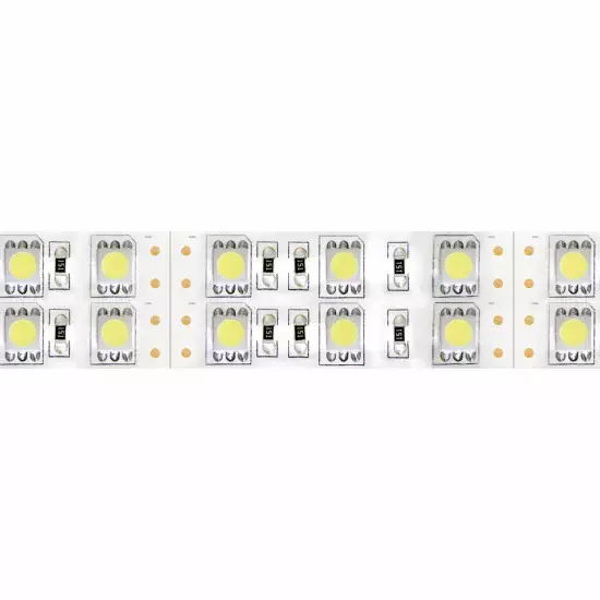 TIRA DOBLE LED 12V DC 30W 120LED 1M LUZ BLANCA 2700K IP20 2