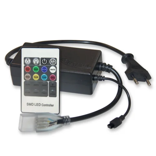 RECTIFICADOR DE CORRIENTE A 220 V CON ENCHUFE RGB HASTA 50M CON MANDO A DISTANCIA