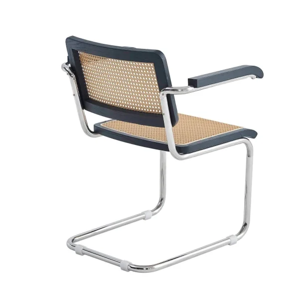 SILLÓN WEBSTER RECTO NEGRO RATÁN NATURAL