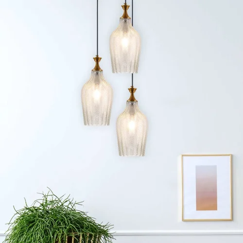 LÁMPARA DE TECHO CRISTAL BLANCO Ø 19 CM ROGAN