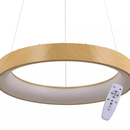 LÁMPARA DE TECHO LED 96 W REGULABLE CON MANDO IMITACIÓN MADERA HARALD 2