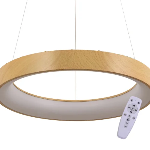 Lámpara de techo de madera redonda con LED de 3 luces con mando a