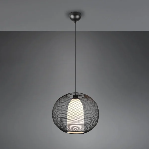 LÁMPARA DE TECHO DE METAL REJILLA NEGRO IDRIS