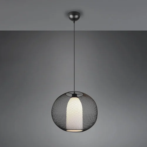 LÁMPARA DE TECHO DE METAL REJILLA NEGRO IDRIS