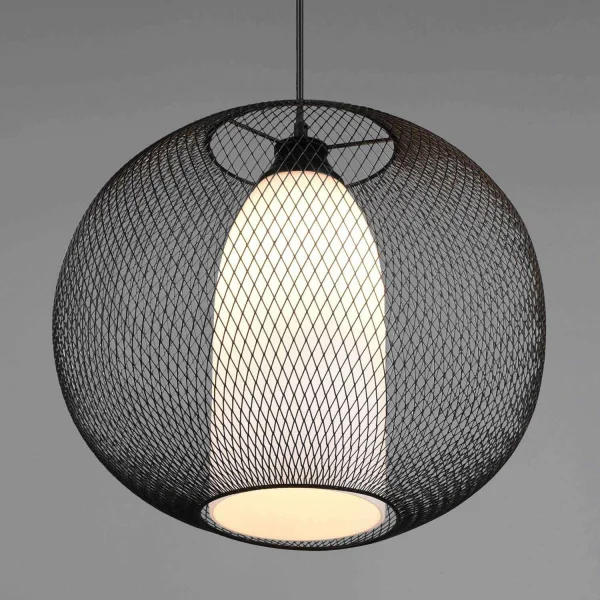 LÁMPARA DE TECHO DE METAL REJILLA NEGRO IDRIS