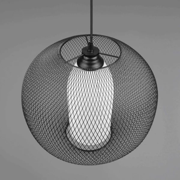LÁMPARA DE TECHO DE METAL REJILLA NEGRO IDRIS