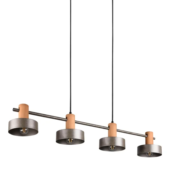 LÁMPARA DE TECHO 4 LUCES DE METAL NÍQUEL ANTIGUO NIELS 2