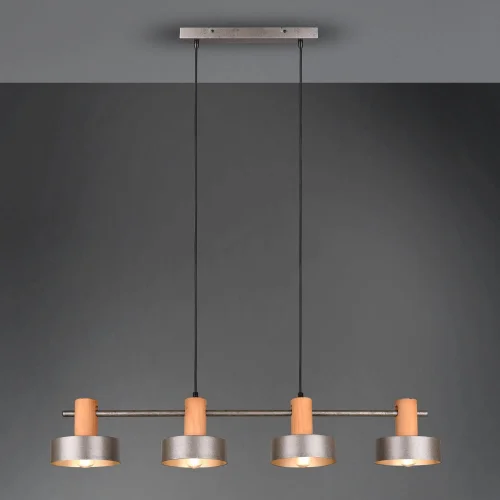 LÁMPARA DE TECHO 4 LUCES DE METAL NÍQUEL ANTIGUO NIELS