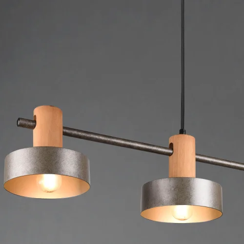 LÁMPARA DE TECHO 4 LUCES DE METAL NÍQUEL ANTIGUO NIELS