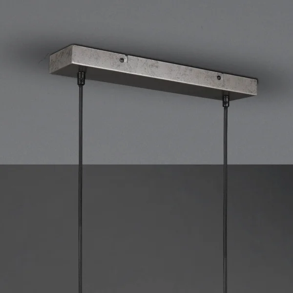 LÁMPARA DE TECHO 4 LUCES DE METAL NÍQUEL ANTIGUO NIELS