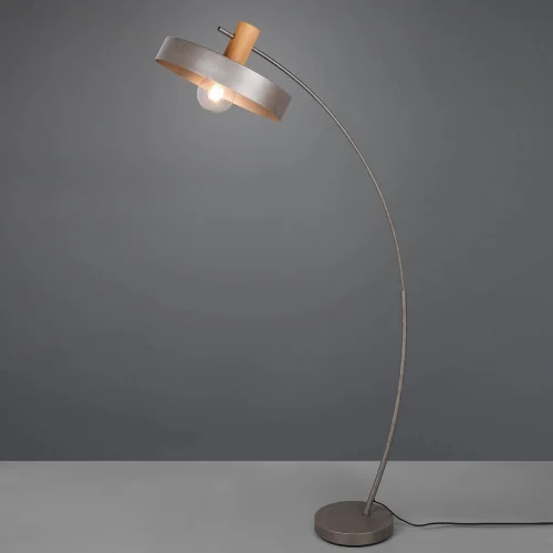 LÁMPARA DE PIE METAL NÍQUEL ANTIGUO NIELS